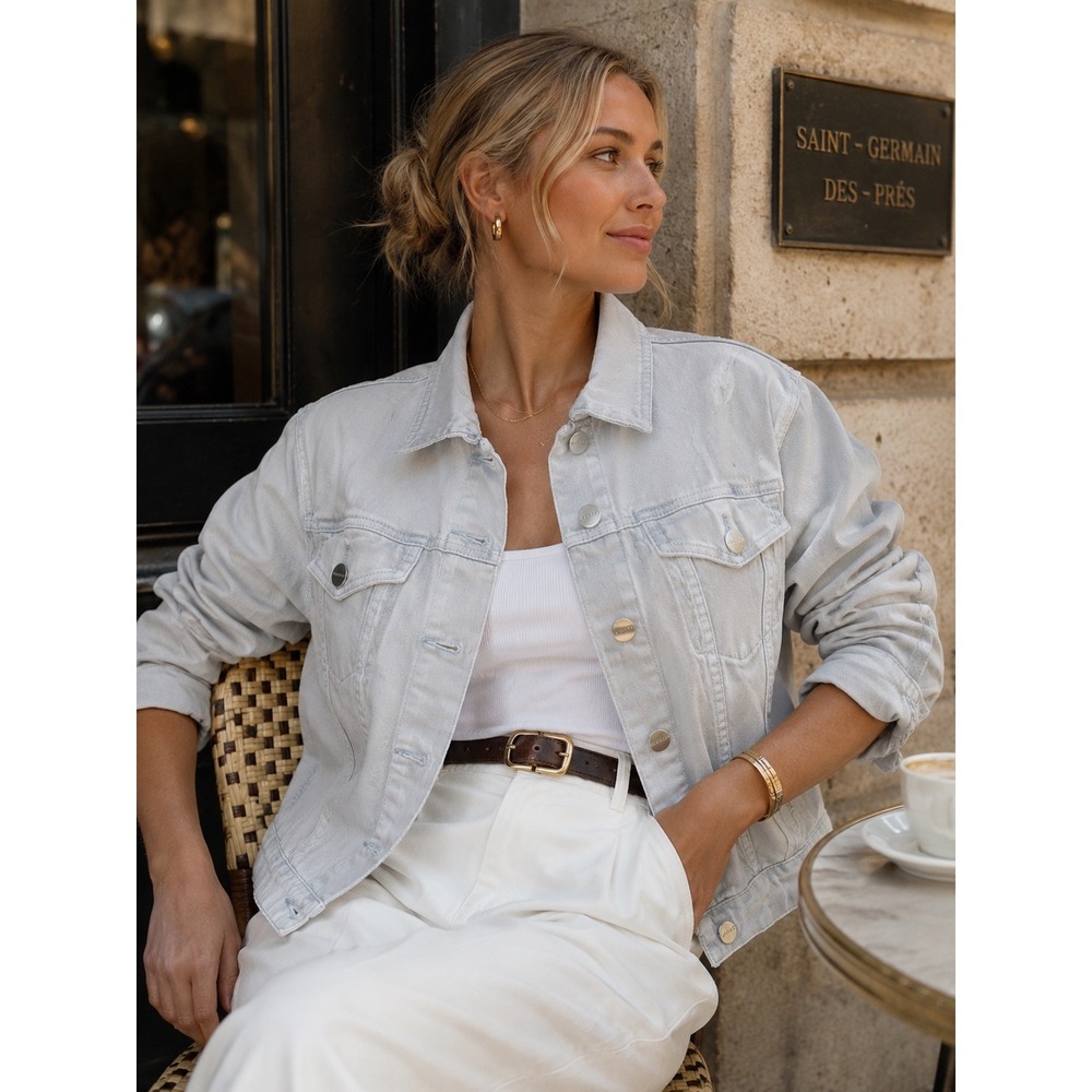 Sanctuary Denim Jacket Womens XS Light Wash Trucker Style Classic